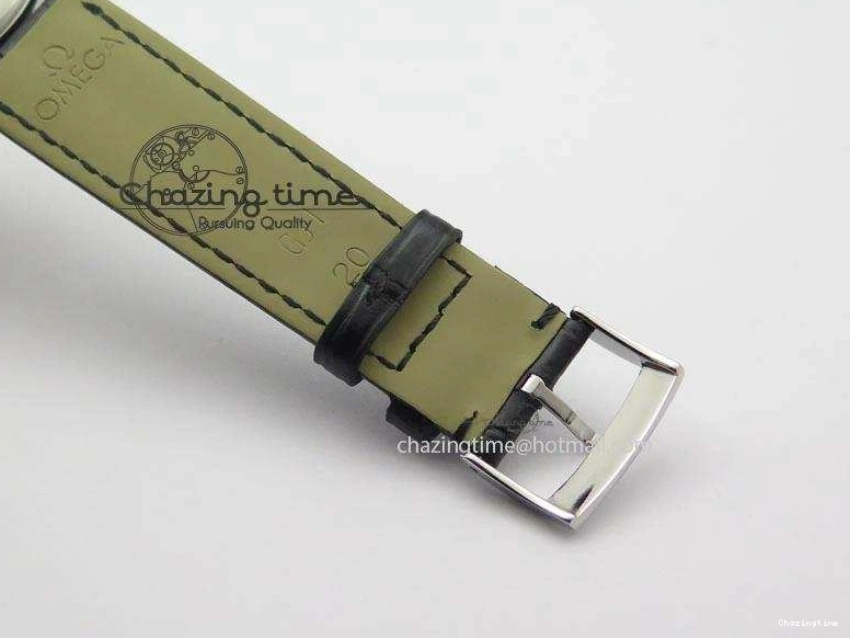 0420 Flexible De Ville MK 1:1 Best Edition SS White Dial On Black Leather Asian Seagull T1701 (Sec@6) 8244